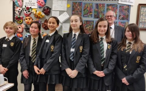 Head office staff welcome special visitors from East Leake Academy